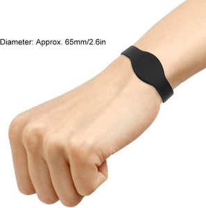 Sunlanrfid tùy chỉnh màu đen RFID silicon cao su dây đeo cổ tay với em4305 chip cho khách sạn & ứng dụng thanh toán - Product Image 3