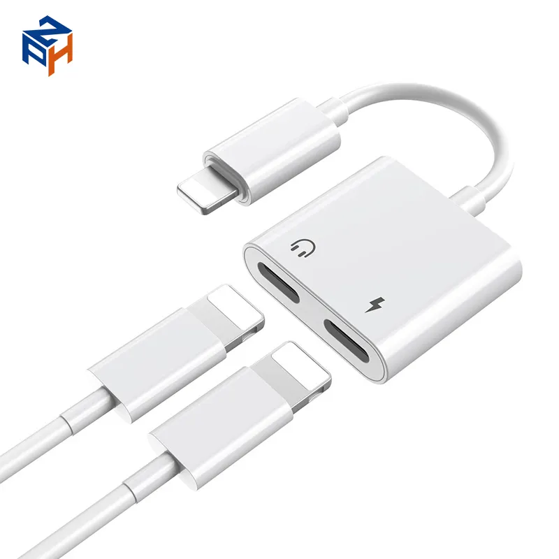 2 In 1 Converter Cable For Mobile Phone, Listening And Charging Connector For iPhone 7 8 X XR, Lightning Cable To 3.5mm Adapter