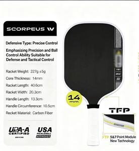 Ben Johns Pro IV Pickle ball Paddel Gen4USAPA Zugelassenes thermo geformtes Toray T700Carbon14mm/16mmTFPFoamCore für Play Portable Edgeless - Product Image 5