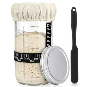 Sourdough FermentationJar High Borosilicate Glass Dough Proofing Container with Temperature Sticker Time Band Bread Scoring Lame - Product Image 1