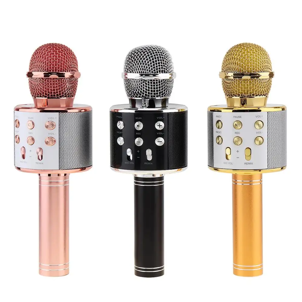 New Arrival Home Party WS858 Karaoke Wireless Microphone Handheld BT WS-858 Microphone With BT Speaker MIC Support TF/USB/MP3
