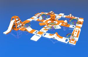 Giant Inflatable Floating Water Park <b>Obstacle</b> <b>Course</b> Aqua Playground Equipment for Outdoor Water Entertainment - Product Image 4