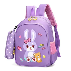 Özel logo baskı modern okul çantası kalem çantası ile klasik dikdörtgen şekil kızlar gençler için sırt çantası