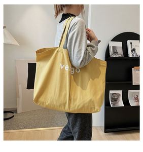 Sac fourre-tout pliable en toile, grande capacité, écologique et durable, avec poignée longue et fermeture éclair, nouveau design, personnalisable, vente en gros - Product Image 3