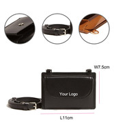 # Dompet Selempang Mewah RFID Custom PA0120, Dompet Kartu, Sarung Bahu, Kulit PU Vegan, Dompet Minimalis dengan Tali Bahu