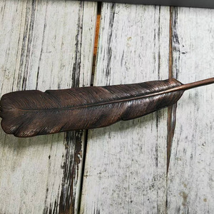Furniture Handle Feather Shape Zinc Alloy <b>Cabinet</b> Hardware <b>Rustic</b> Design Durable Cupboard Knob - Product Image 1
