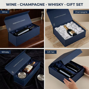 Scatola per Vino Personalizzata con Logo, in Carta Artistica, con Magnete Nascosto, Spedizione Globale - Product Image 4