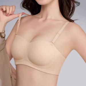 Nouveau soutien-gorge sans armatures confortable pour femme, sans coutures, uni, bonnet 3/4, coussinets amovibles, bretelles ajustables, tricoté, élégant - Product Image 1