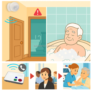 Conçu pour les personnes âgées, détecteur <span class=keywords><strong>de</strong></span> mouvement intelligent PIR avec détection précoce des chutes et 4G LTE - Sécurité domestique 24h/24 et 7j/7 avec alertes automatiques - Product Image 4