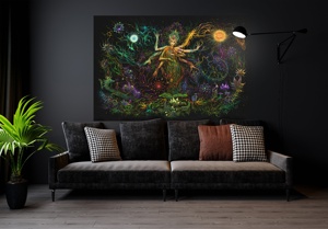 Trippy Art <span class=keywords><strong>tenture</strong></span> murale décor tissu psychédélique tapisseries Mavka forêt toile de fond tapisserie murale pour chambre - Product Image 3