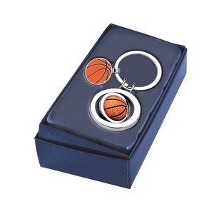 Llavero de Baloncesto con Colgante Giratorio de Moneda, Tono Plateado, Accesorio Deportivo - Product Image 2