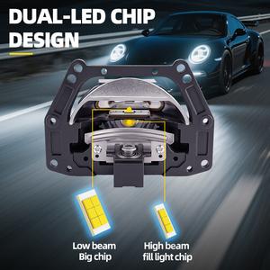 Sanvi Lk8s Bi <span class=keywords><strong>LED</strong></span> 3.0 Vuông Bi <span class=keywords><strong>LED</strong></span> Ống Kính Máy Chiếu Kép Phản Xạ Cup <span class=keywords><strong>LED</strong></span> Chiếu Xe Đèn Pha Máy Chiếu - Product Image 3