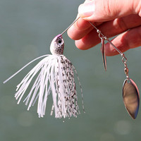 SEASKY – leurre Spinnerbait personnalisé pour la pêche en eau salée, leurre pour attraper des bars, feuilles de saule, brochet, perche, Spinnerbait, Set d'appâts, 10g, 14g