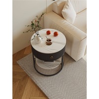 Nouvelle Table d'Appoint Rétractable en Pierre Frittée Moderne 2026 – Table Basse Minimaliste de Luxe pour Canapé, Salon et Mobilier de Maison