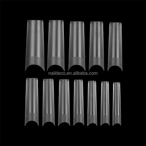 NADECO – Capsules d'<span class=keywords><strong>ongles</strong></span> carrées mates transparentes de qualité professionnelle, demi-couverture, avec ligne de guidage centrale, pour manucure cercueil carrée - Product Image 5