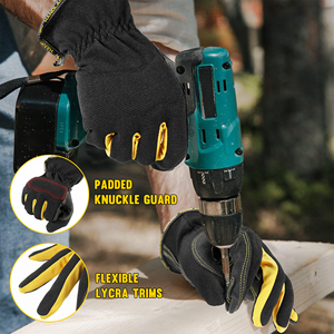 Sarung Tangan Kerja Mekanik Anti Getaran, Ringan, Bernapas, Berbusa, Dilengkapi Pelindung Layar Sentuh, Siap Kirim, Warna Kuning - Product Image 2