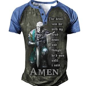 วินเทจสไตล์ถนนผู้ชายเสื้อเฮนรี่ทาวเวอร์รักดอกไม้เสื้อยืดแฟชั่นผู้ชายเสื้อโปโลขายส่งโลโก้ที่กําหนดเองเสื้อยืด - Product Image 4