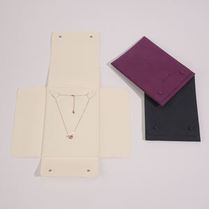 Sacs d'emballage en velours personnalisés avec logo pour bijoux, pochettes de rangement portables haut de gamme pour boucles d'oreilles et colliers, organisateurs, sacs cadeaux à bouton - Product Image 2