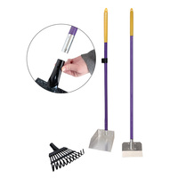 Nouvel ensemble balayette et pelle à crottins en métal pour animaux de jardin, outils manuels d'extérieur, durable et facile à utiliser