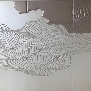 Décoration murale de <span class=keywords><strong>maison</strong></span> de luxe personnalisée Panneaux modernes de sculpture en cuir gaufré 3D en PVC & PU Panneaux muraux imperméables pour la décoration intérieure - Product Image 3