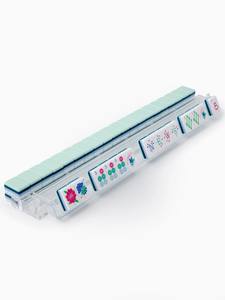 EN STOCK – Jeu <span class=keywords><strong>de</strong></span> Mahjong Américain en Acrylique Cyan avec Sac <span class=keywords><strong>de</strong></span> Rangement, Cartes Polies <span class=keywords><strong>à</strong></span> la Main, Mahjong en Cristal Haut <span class=keywords><strong>de</strong></span> Gamme – Idéal pour la Maison et les Cadeaux - Product Image 4
