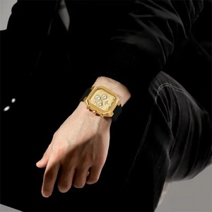 นาฬิกาข้อมือธุรกิจหรูหราสีทอง ระบบควอตซ์ โครโนกราฟ สำหรับผู้ชาย - Product Image 2