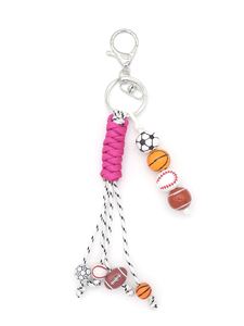 Custom Sport Polyester Key <b>Chains</b> with Braided <b>Rope</b> Baseball & Football Charms Purse/Toy Design for Bags - Product Image 1
