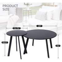 Tables d'appoint gigognes modernes en métal - Idéales pour les espaces de loisirs en plein air