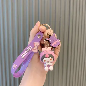 accessories wholesale pvc rubber 3d cute kawaii hello kitty keychain anime keychain