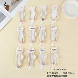 Bracelet de cheville tressé en pâte polymère Frangipani, 1 pièce, bijoux fantaisie pour femme - Product Image 2