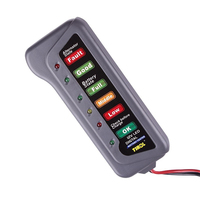 Probador de Baterías de Automóvil y Motocicleta Portátil de 12 V, Mini Probador de Alternador Digital con Pantalla de 6 Luces LED, Dispositivo de Prueba de Baterías Automotrices