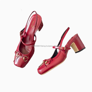 Sandales à talons hauts pour femmes, style italien, en cuir verni, avec nœud et boucle G, élégantes - Product Image 5