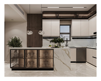 Cuisine moderne sur mesure haut de gamme avec îlot, design d'armoires intégrées d'usine, importée