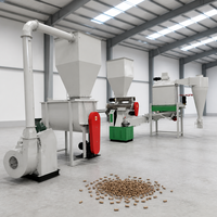 Ligne de production de granulés d'aliments pour animaux avec système automatique de pesage, de mélange, de granulation et d'emballage