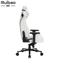 Chaise de jeu ergonomique en tissu blanc de luxe haut de gamme à vente chaude personnalisée avec support lombaire pivotant 4D convertible
