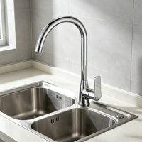 Robinet de cuisine principal en alliage de zinc au design moderne, anti-éclaboussures, avec noyau en céramique, idéal pour les cuisines d'hôtels et d'appartements