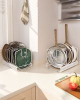 Étagère de rangement rétractable en métal support peu encombrant maison évier de cuisine comptoir armoire organisateur pour Pot couvercle casserole porte-vaisselle