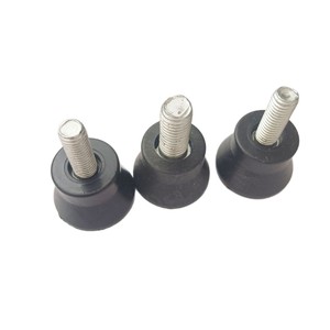 Adjustable Furniture Feet Black Rubber Threaded Stem Hardware Accessory for Chairs <b>Shelves</b> Cabinets - Product Image 1