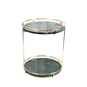 고급 대리석 회전 스토리지 랙 더블 레이어 주최자 스탠드 향수 스킨케어 홀더 데스크탑 장식 선반 - Product Image 5