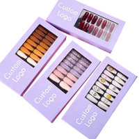 Boîtes rigides personnalisées pour ongles press-on, avec votre logo, cadeau de luxe, finition brillante, recyclables, cosmétiques