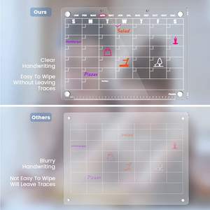 <span class=keywords><strong>Planificador</strong></span> mensual magnético de acrílico, <span class=keywords><strong>planificador</strong></span> semanal, calendario, pizarra blanca, borrado en seco, transparente - Product Image 5