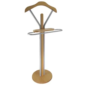 Good Quality Made In Taiwan China Unique Style Fashion Wooden Suit Valet Rack Stand Suitable For Bedroom