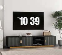Meuble TV LED pour TV 80 pouces Mid Century Media Entertainment Center avec lumières LED Console TV moderne pour le salon
