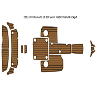 Tapis de pont en mousse EVA imitation teck pour plateforme de bain et cockpit de bateau Yamaha SX 190 (2012-2018), style SeaDek MarineMat, auto-adhésif