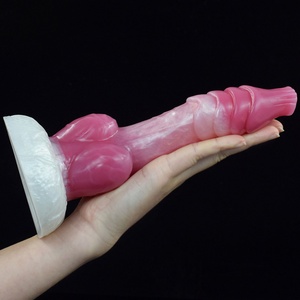 FAAK Nouveau Dildo Courbé Loup-garou Rose en Silicone, Dildo Animal Fantastique pour Femmes, Jouet Sexuel Adulte - Product Image 6