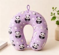 Coussin de voyage en forme de U Vigreat en tissu doux et agréable pour la peau, imprimé sur toute la surface, portable, design personnalisé