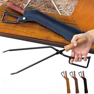 Suitable for Theogonia FT-1 fire tongs leather case, PU leather charcoal clip <b>storage</b> bag, outdoor camping fire tongs <b>storage</b> - Product Image 4