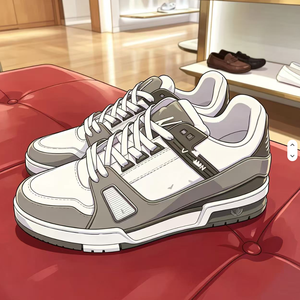 Baskets de skate personnalisées pour hommes, tendance mode, semelle en cuir imperméable avec doublure en mesh, logo sponsor pas cher - Product Image 1