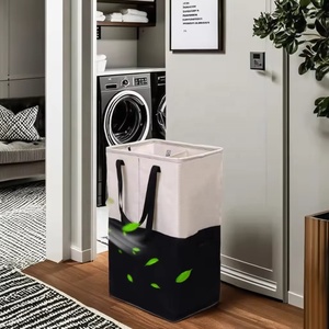 Panier <span class=keywords><strong>à</strong></span> <span class=keywords><strong>linge</strong></span> extra large, élégant et durable, organisateur de rangement en tissu Oxford, qualité supérieure, pour la maison, la chambre <span class=keywords><strong>à</strong></span> coucher, la salle de bain, les vêtements - Product Image 2