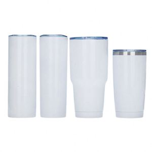 Vaso Térmico Delgado de Acero Inoxidable para Sublimación, Recto, con Tapa y Popote, Aislado, en Tamaños de 12oz, 15oz, 20oz y 30oz - Product Image 4